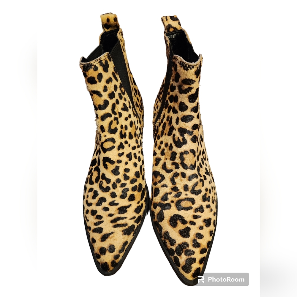 Steve Madden Jerry Bootie Leopard Print Pointed Toe Women's Size 7.5